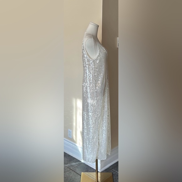 ZARA white sequins midi dress size extra small - Picture 12 of 16